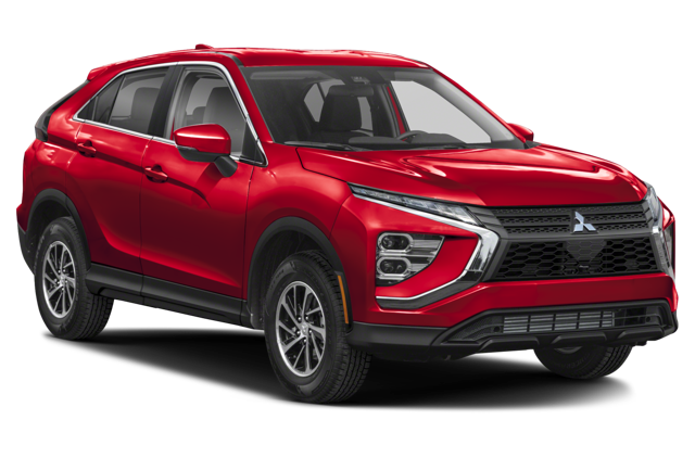 An all-new red 2025 Mitsubishi Eclipse Cross stock image on a white backdrop. - Tom Hodges Mitsubishi Hollywood, MD